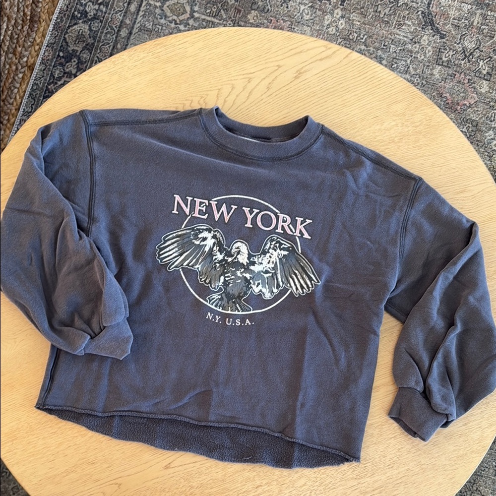 Abercrombie & Fitch Gray Soft New York Cutoff Sweatshirt